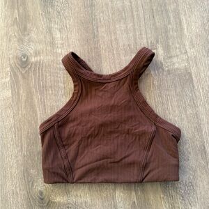 lululemon athletica Chocolate Ribbed Crop Top